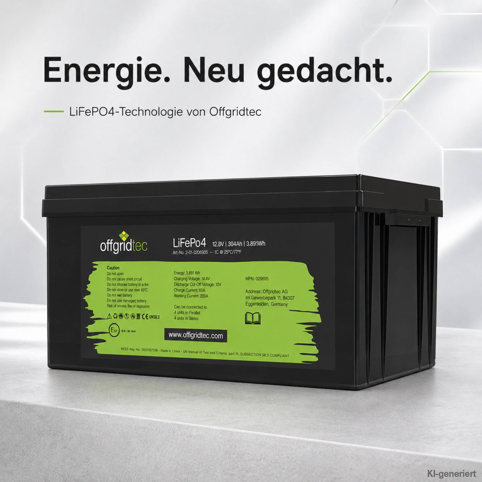 Offgridtec LiFePo4 Akku 12/300 12,8V 304Ah BMS integriert 3891Wh