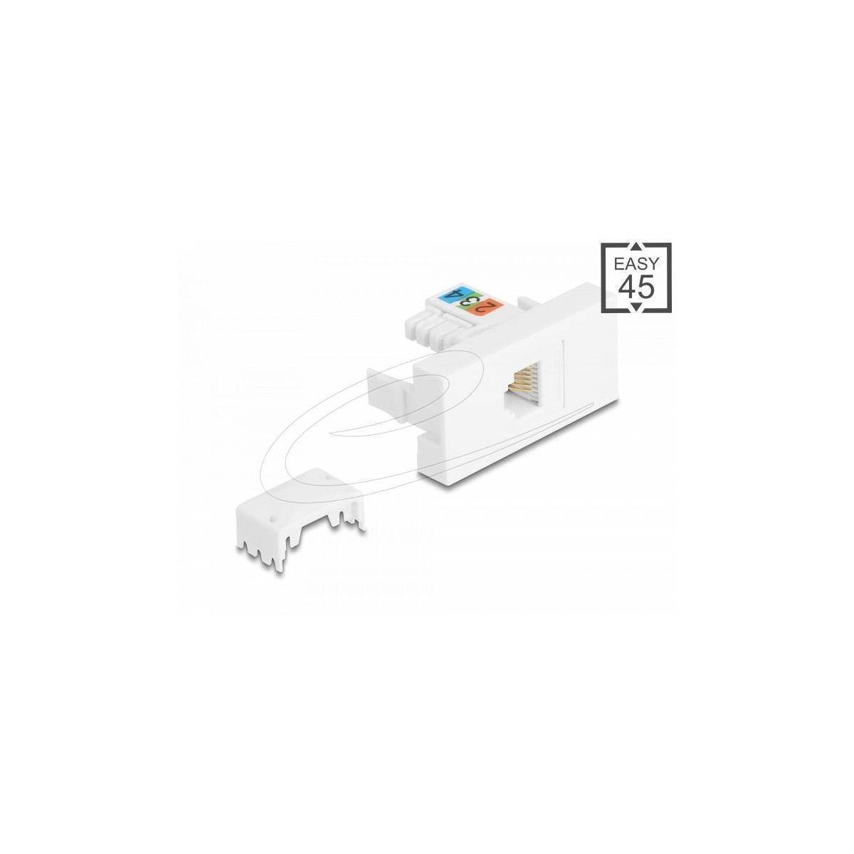 Delock Easy 45 Modul RJ12 Buchse zu LSA UTP weiß