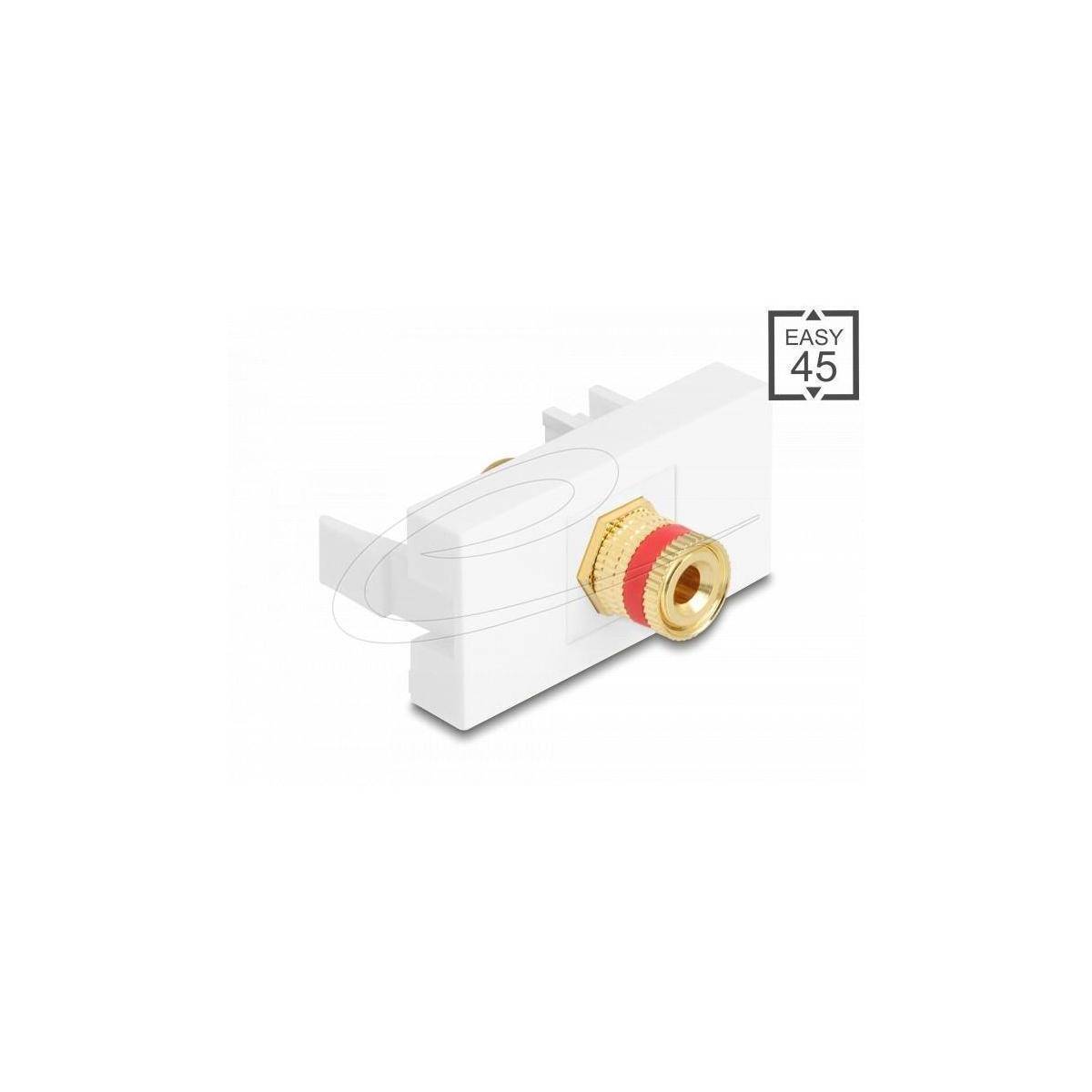Delock Easy 45 Modul Polklemme zu Gewindebuchse rot weiß