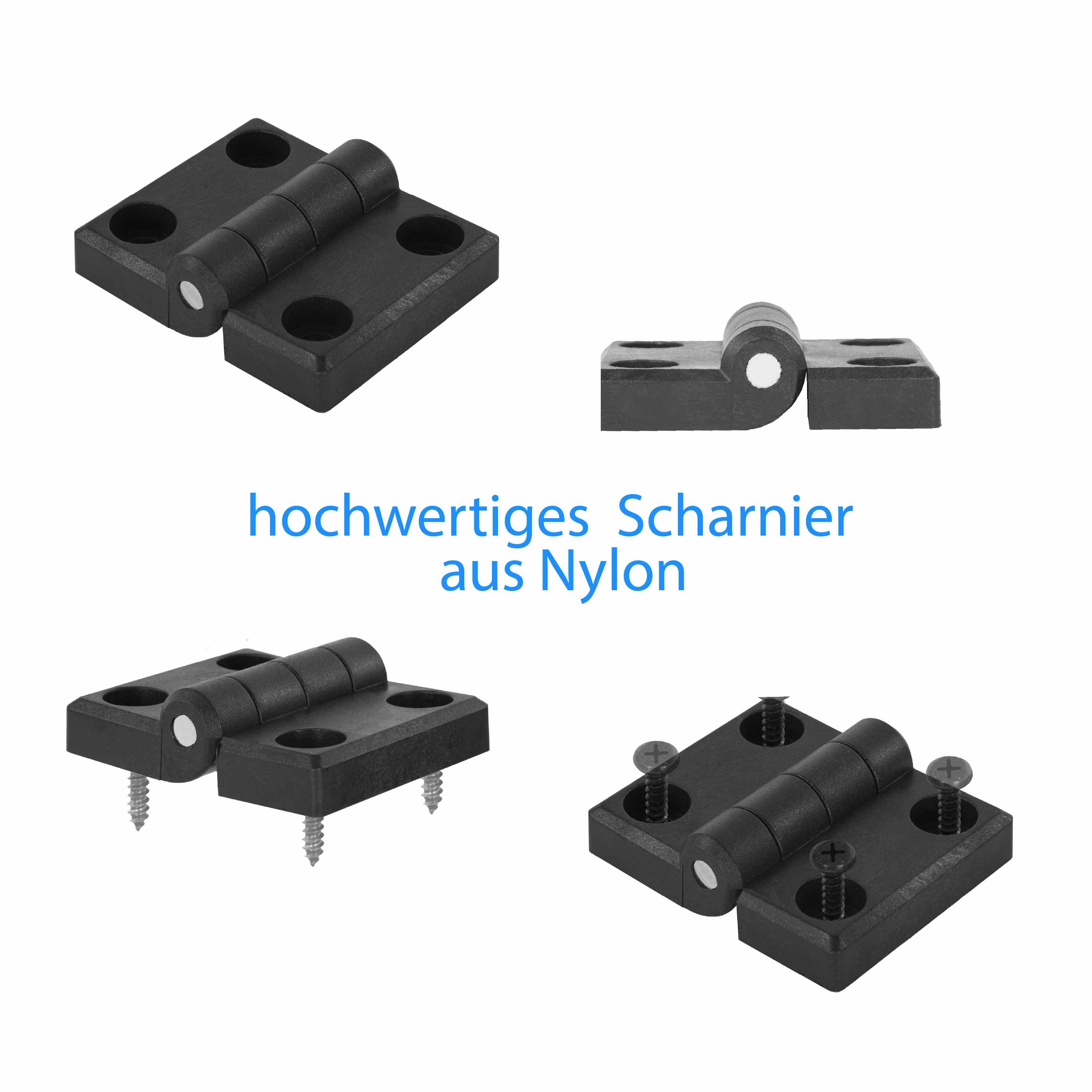 Kunststoffscharnier Nylon Kunststoff Plastik Scharnier Türband Möbelscharnier 72x50mm
