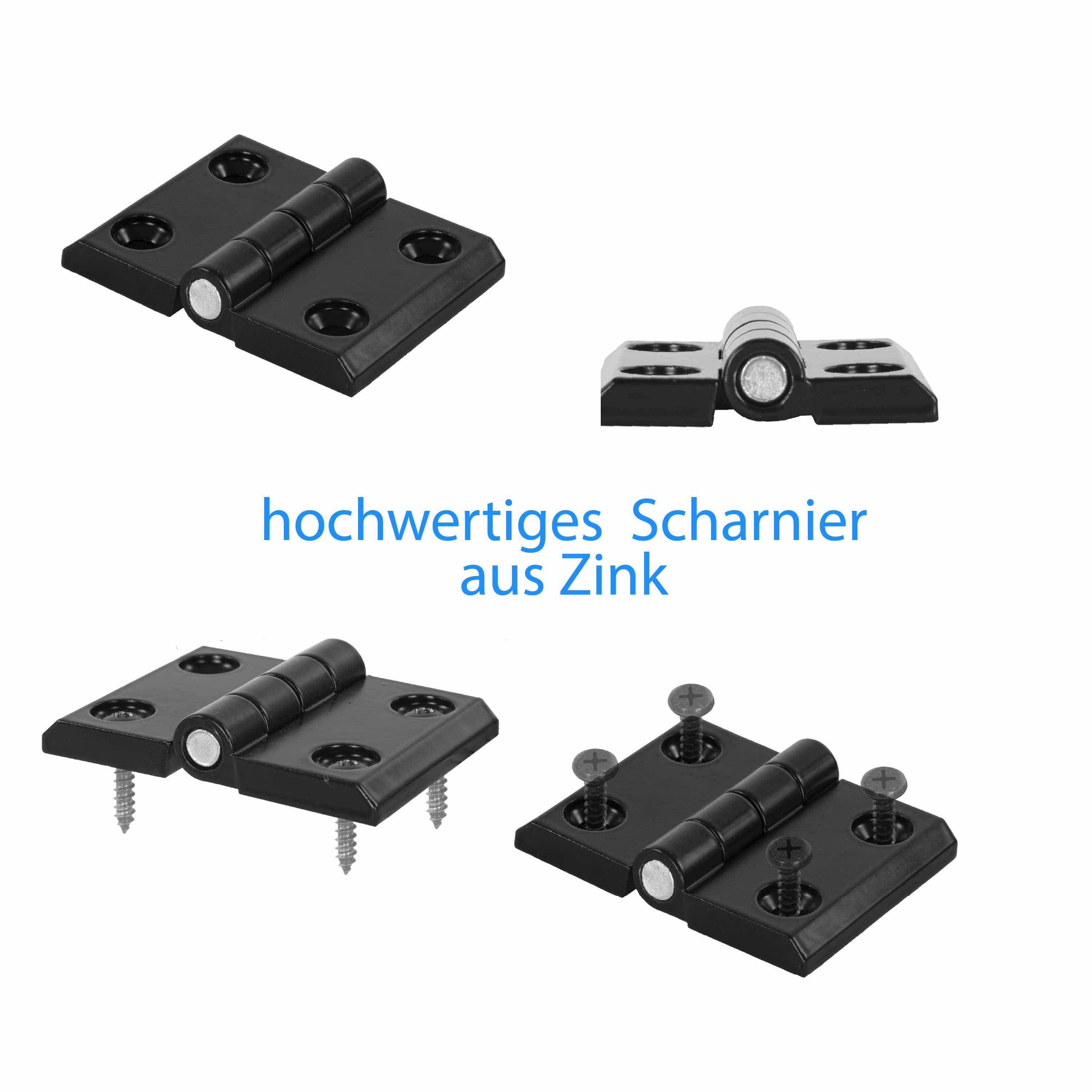 Scharnier Metallscharnier Zink 180° Metall Türband Möbelscharnier Zinkdruckguss 50x50mm