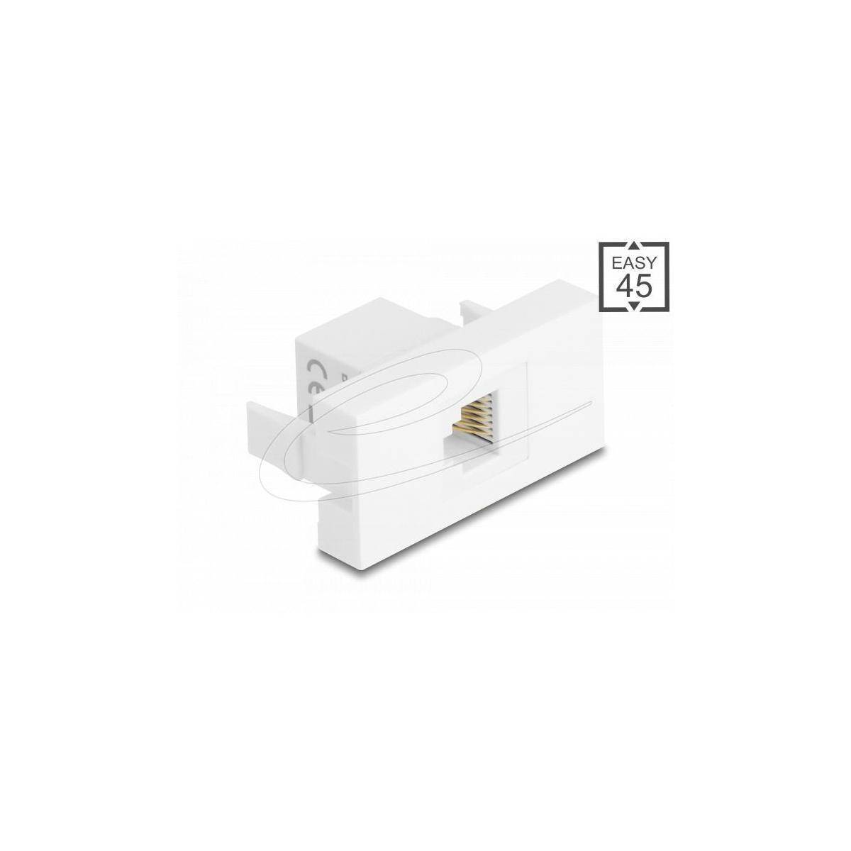 Delock Easy 45 Modul RJ12 Buchse zu RJ12 Buchse UTP weiß