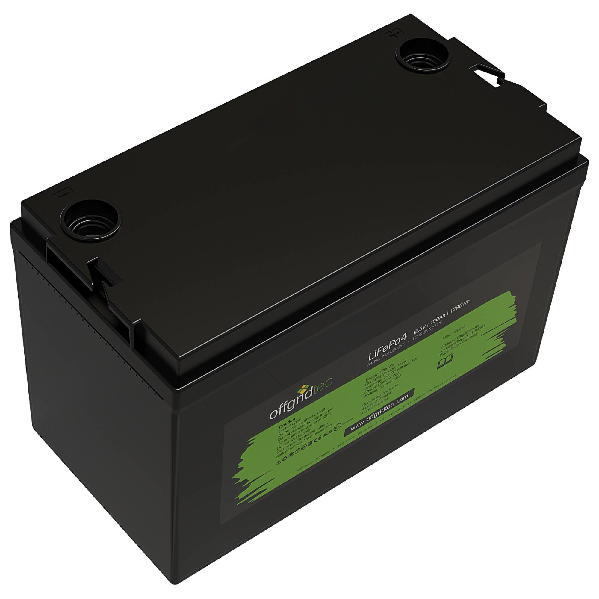 Offgridtec LiFePo4 Akku 12/100 12,8V 100Ah BMS integriert 1280Wh