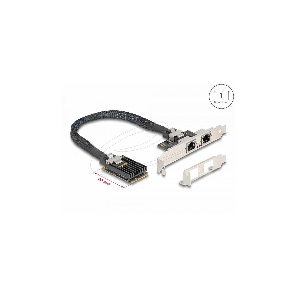 Delock Mini PCIe IO PCIe full size 2 x RJ45 Gigabit LAN
