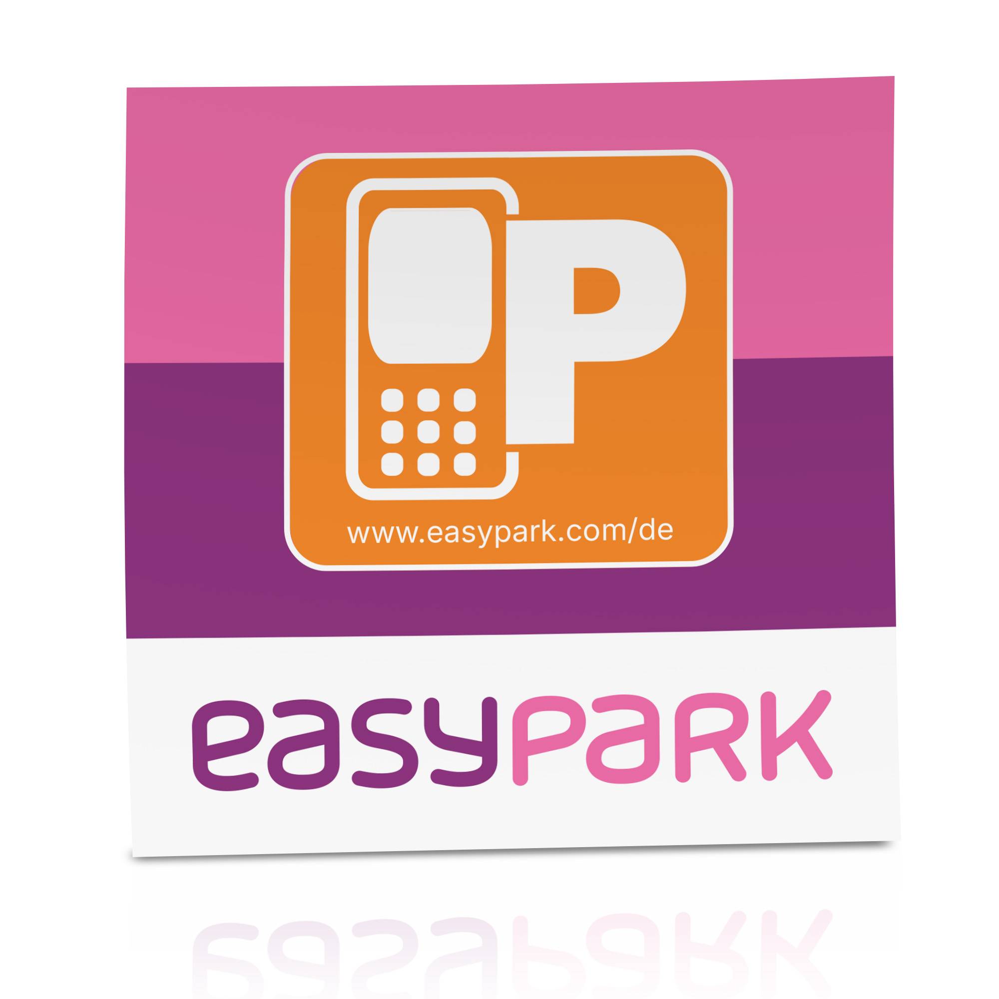 3x EASYPARK EASY PARK Hinterglasaufkleber Ticket Aufkleber Vignette KFZ Auto Park APP Sticker Parkplakette (6 x 6 cm, UV Schutz, wiederablösbar)