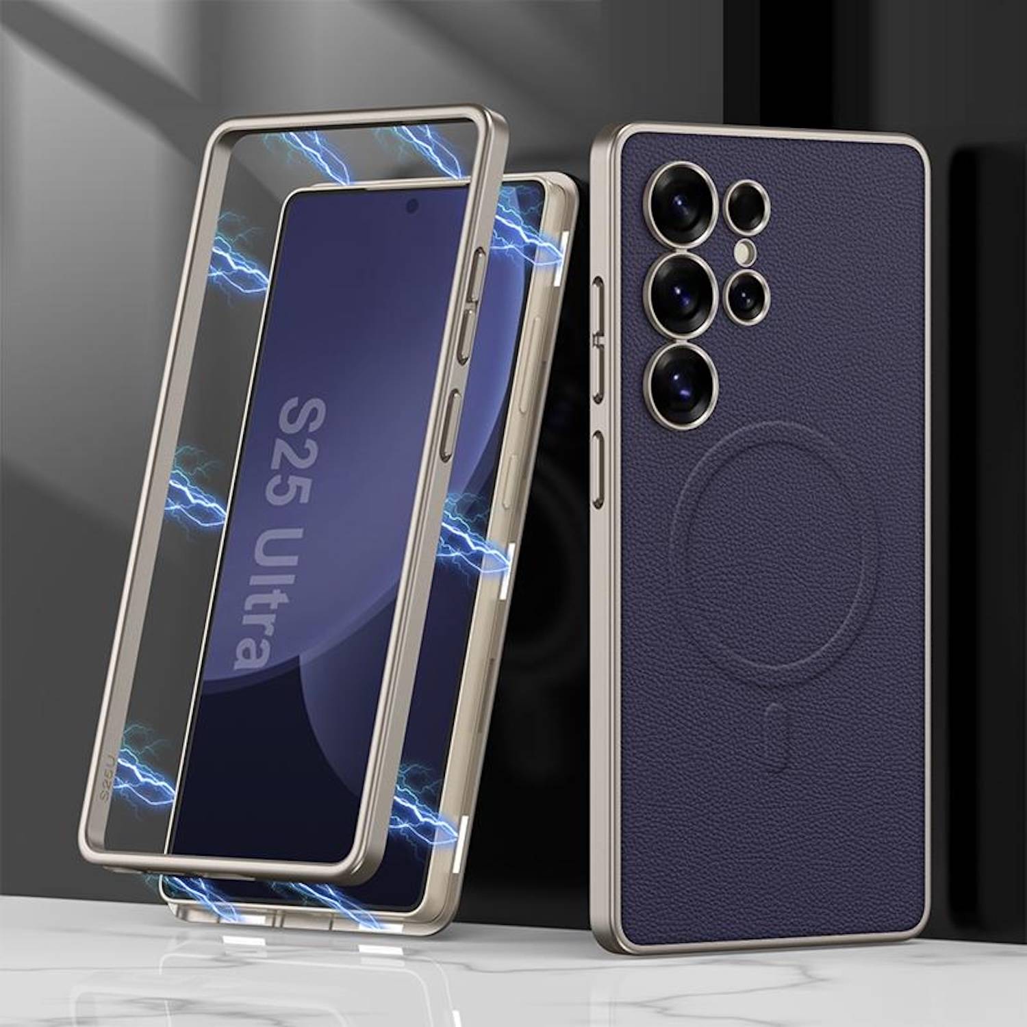 Für Samsung Galaxy S25 Ultra GKK MagSafe Kunstleder Schutz Hülle Cover Lila