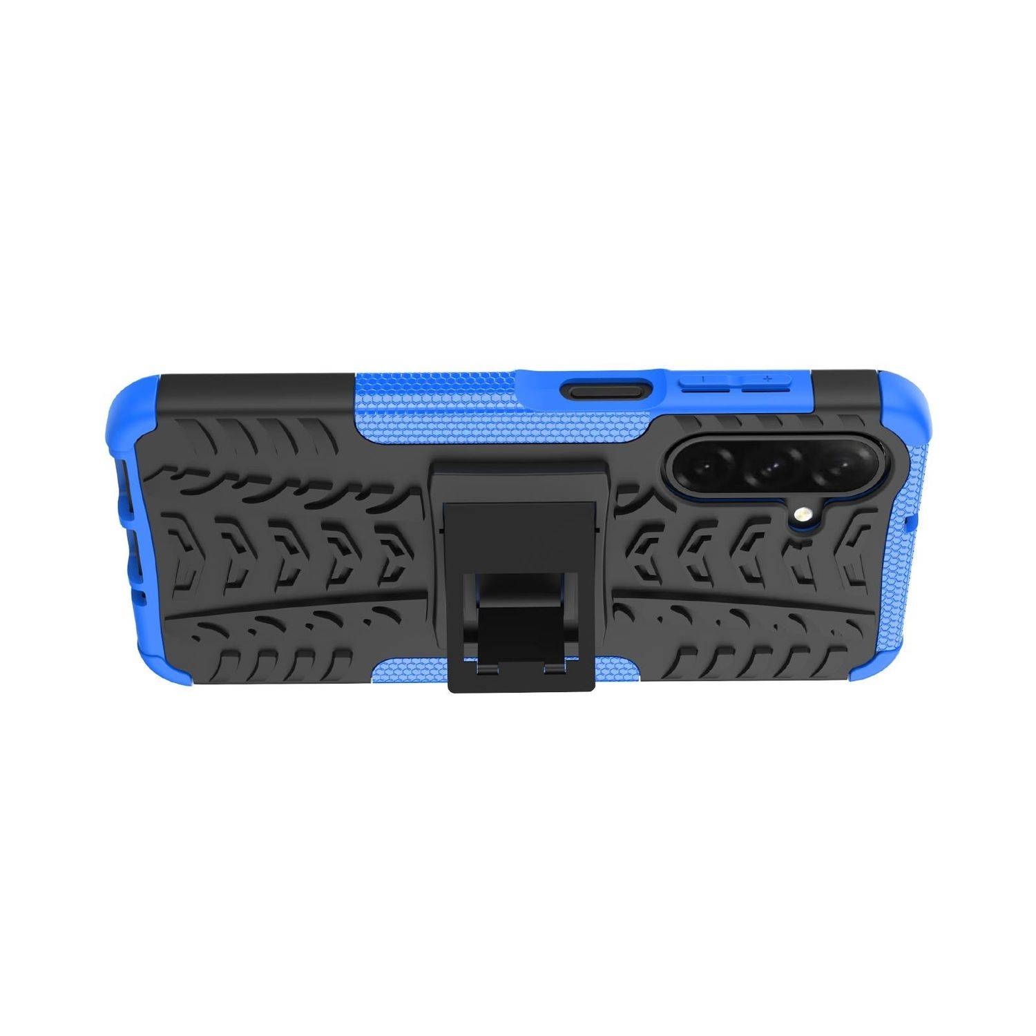 Für Samsung Galaxy A26 5G Tire Textur TPU / PC Hülle mit Halterung Cover Blau