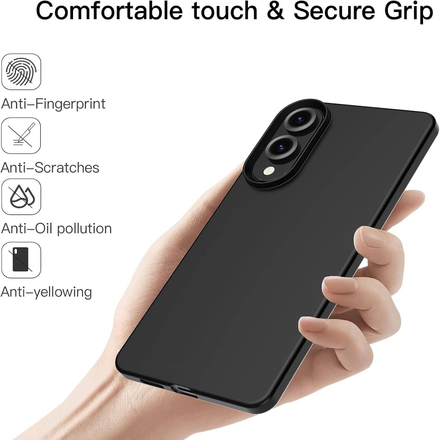 Für Samsung Galaxy S25 Edge 5G Silikon TPU Schutz Handy Hülle Schwarz + H9 Hart Glas Folie