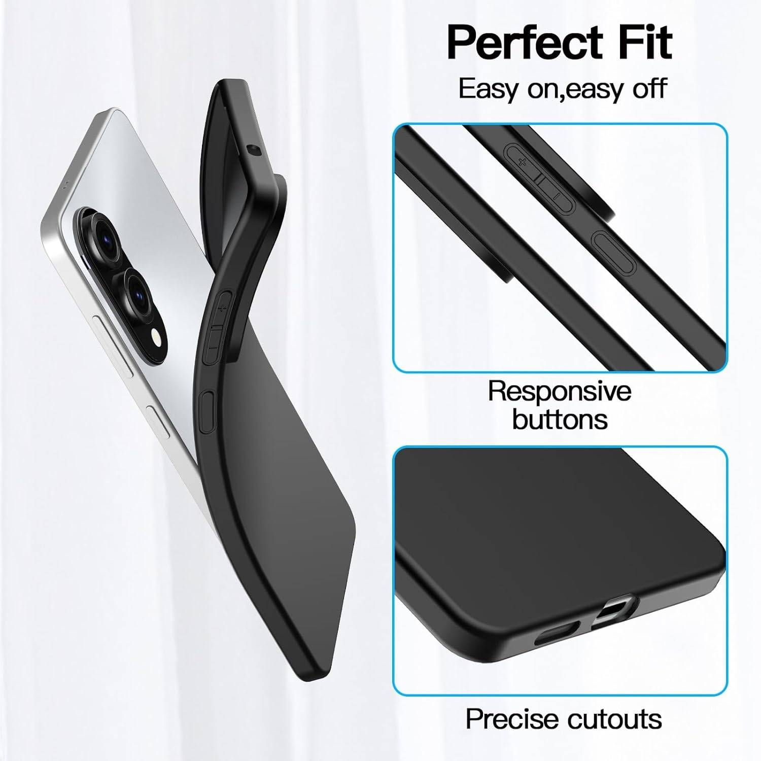 Für Samsung Galaxy S25 Edge 5G Silikon TPU Schutz Handy Hülle Schwarz + H9 Hart Glas Folie