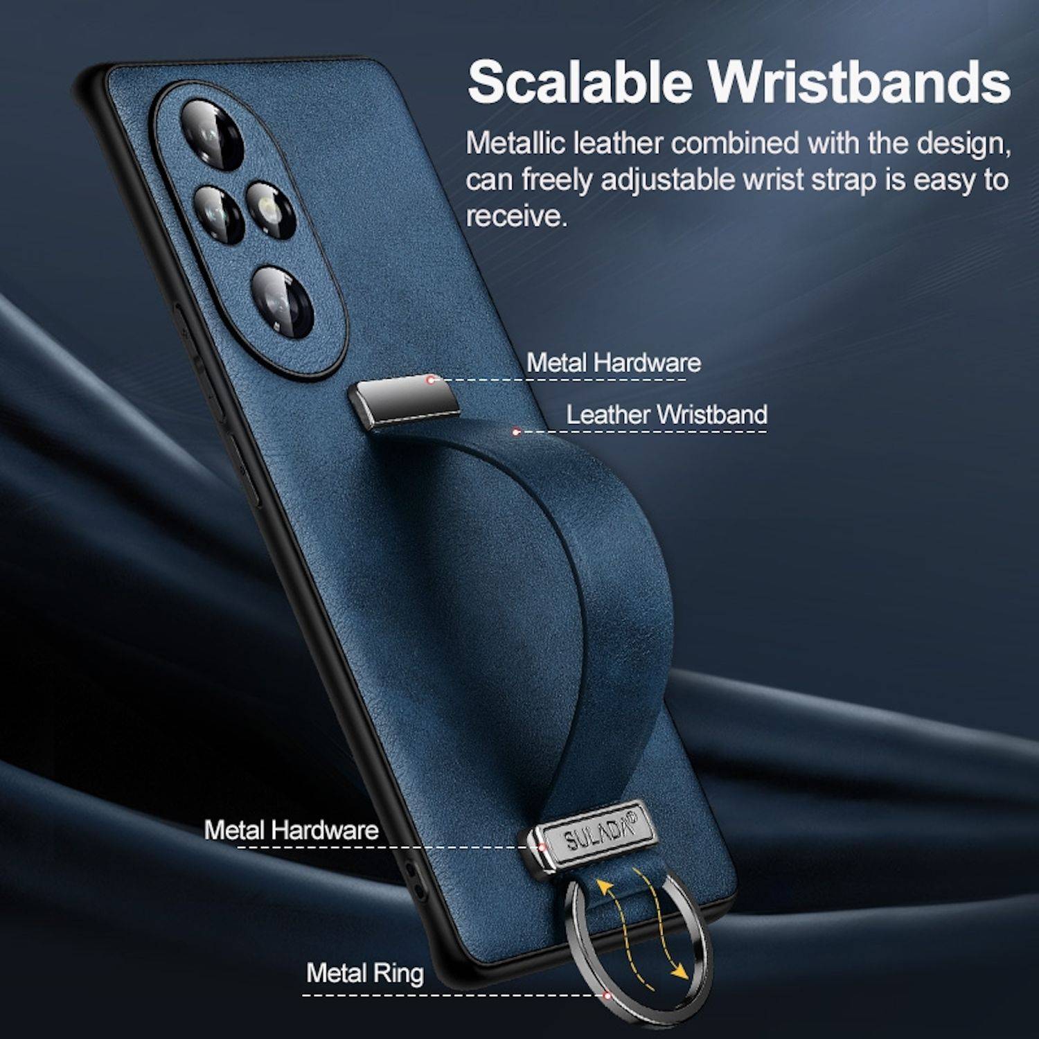 Für Honor Magic 7 Pro SULADA Hybrid Leder Schutz Hülle mit Ring Halter Case Grün