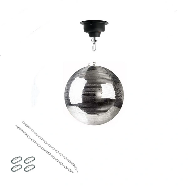 Spiegelkugel Set 30cm Kugel PREMIUM + Motor MBM-404, 2 Ketten, 4 Kettenglieder Spiegelkugel Set 30cm Kugel PREMIUM + Motor MBM-404, 2 Ketten, 4 Kettenglieder