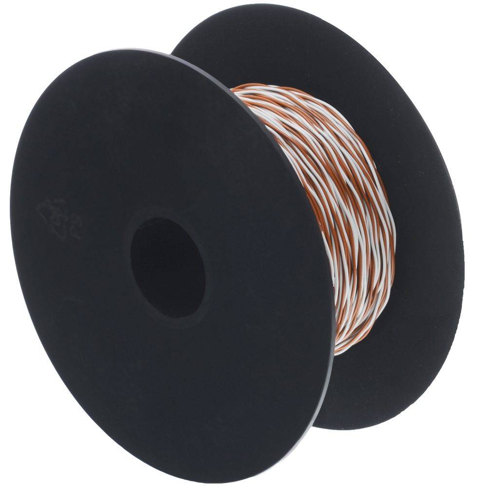 Helos Schaltdraht YV 2x0,5/0,9 weiß/braun, 100 m