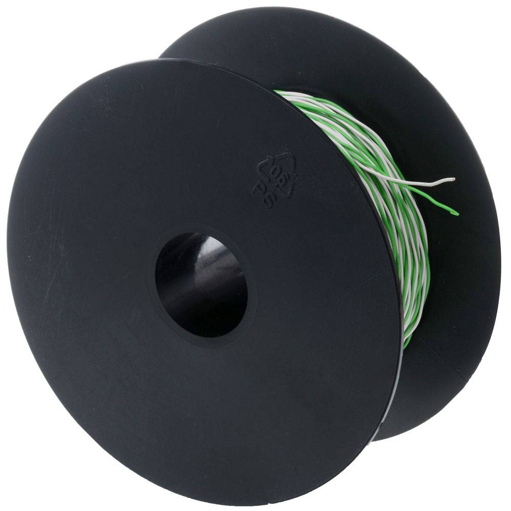 Helos Schaltdraht YV 2x0,5/0,9 weiß/grün, 100 m