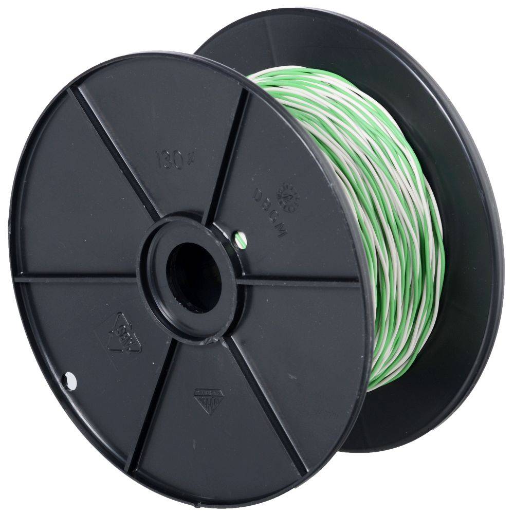 Helos Schaltdraht YV 2x0,6/1,1 weiß/grün, 100 m