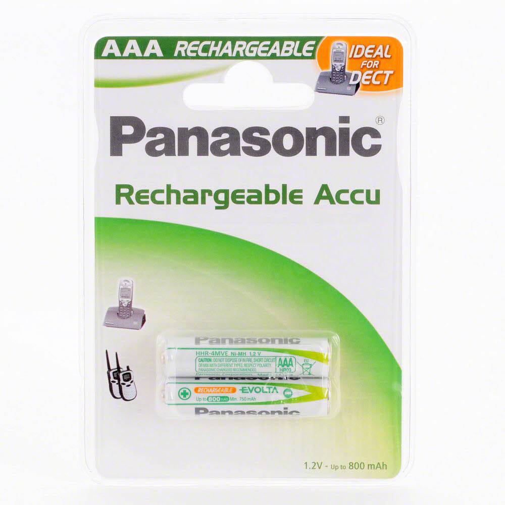 Panasonic Akku Micro AAA 750 mAh NiMH P03P 2er Blister
