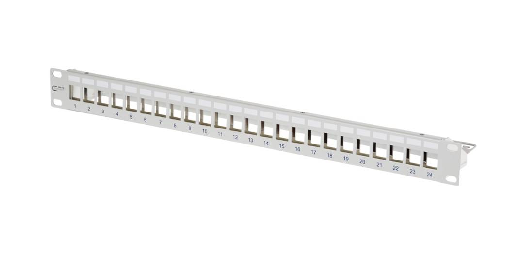 METZ CONNECT Keystone 19 Zoll Modulträger 1HE 24 Port lichtgrau unbestückt