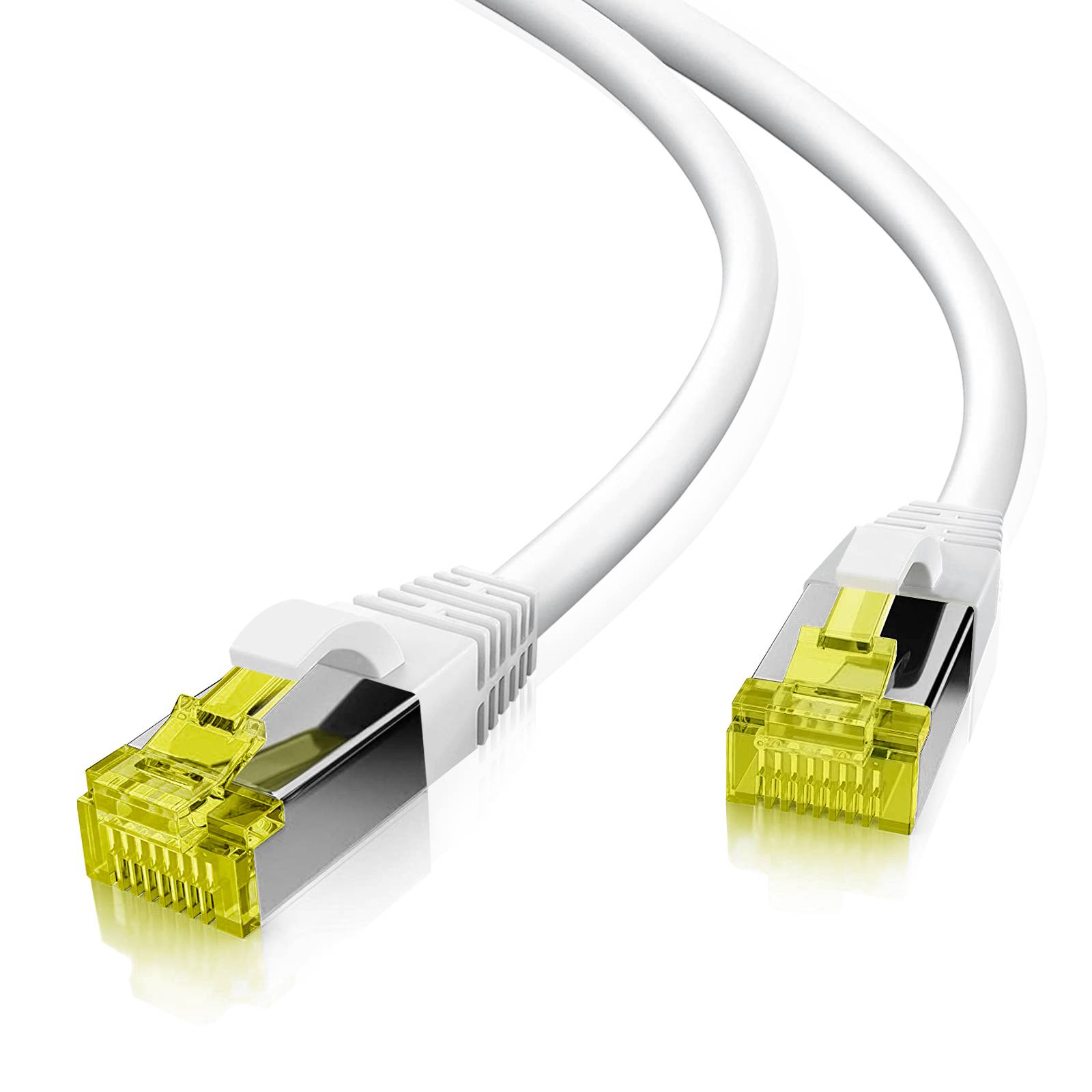 helos Patchkabel Cat 6a Superflex S/FTP RJ45 weiß 0,25m AWG27/7 GHMT