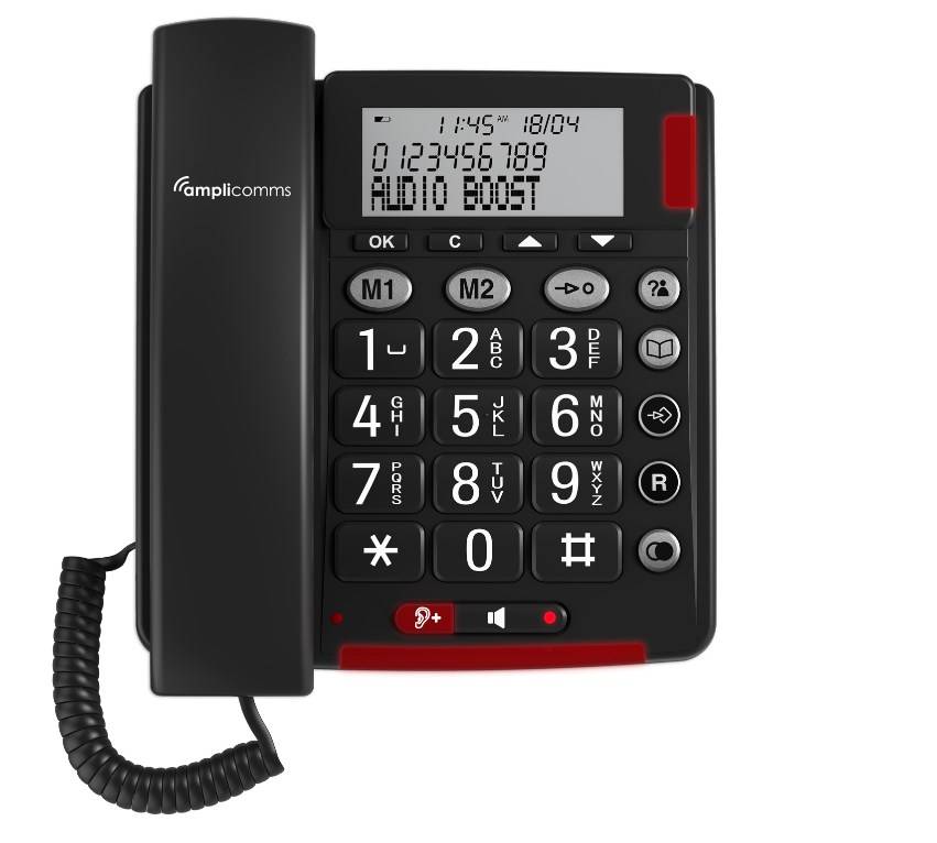 amplicomms BIGTel 48 Plus, Großtastentelefon Dark Grey