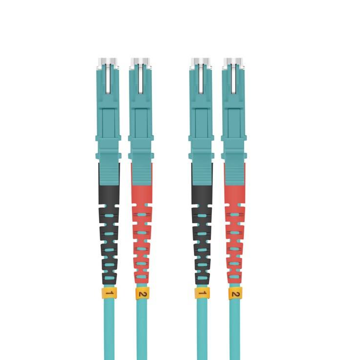 LWL Patchkabel E2000®/E2000® (LSH) Duplex 50/125µm OM3 aqua 2,0m