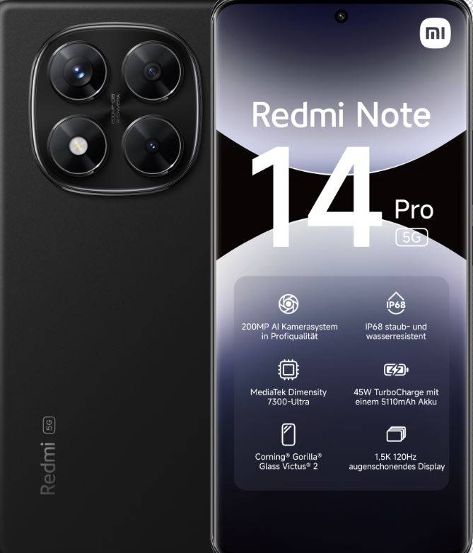 Xiaomi Redmi Note 14 Pro 5G 256GB schwarz
