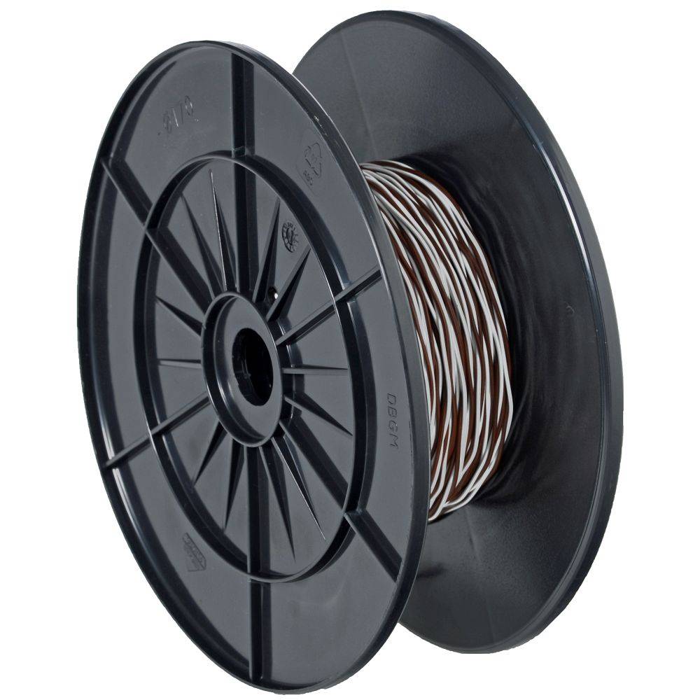 Helos Schaltdraht YV 2x0,6/1,1 weiß/braun, 100 m