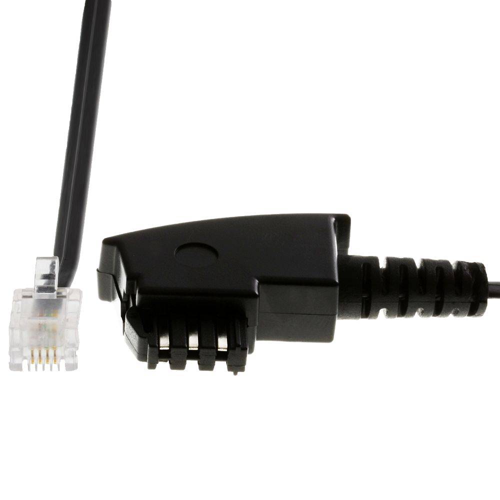 Helos Anschlusskabel TAE F/6P4C, 4-adrig, 6 m, schwarz, lose