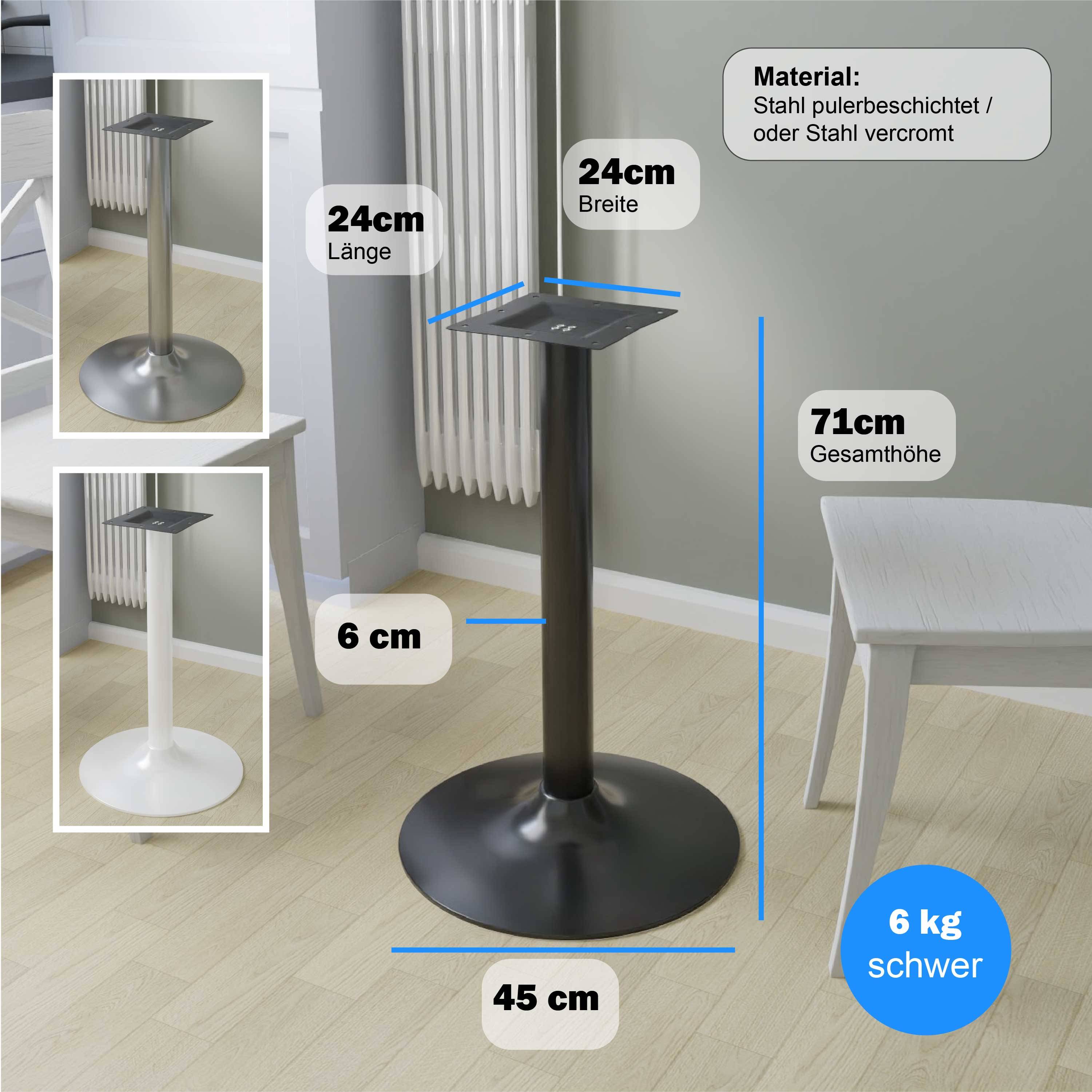 Tischgestell Untergestell Mod. „Gastro“ Tischfuß Bistrotisch Hotel Tisch Bistro Tischgestell Chrom