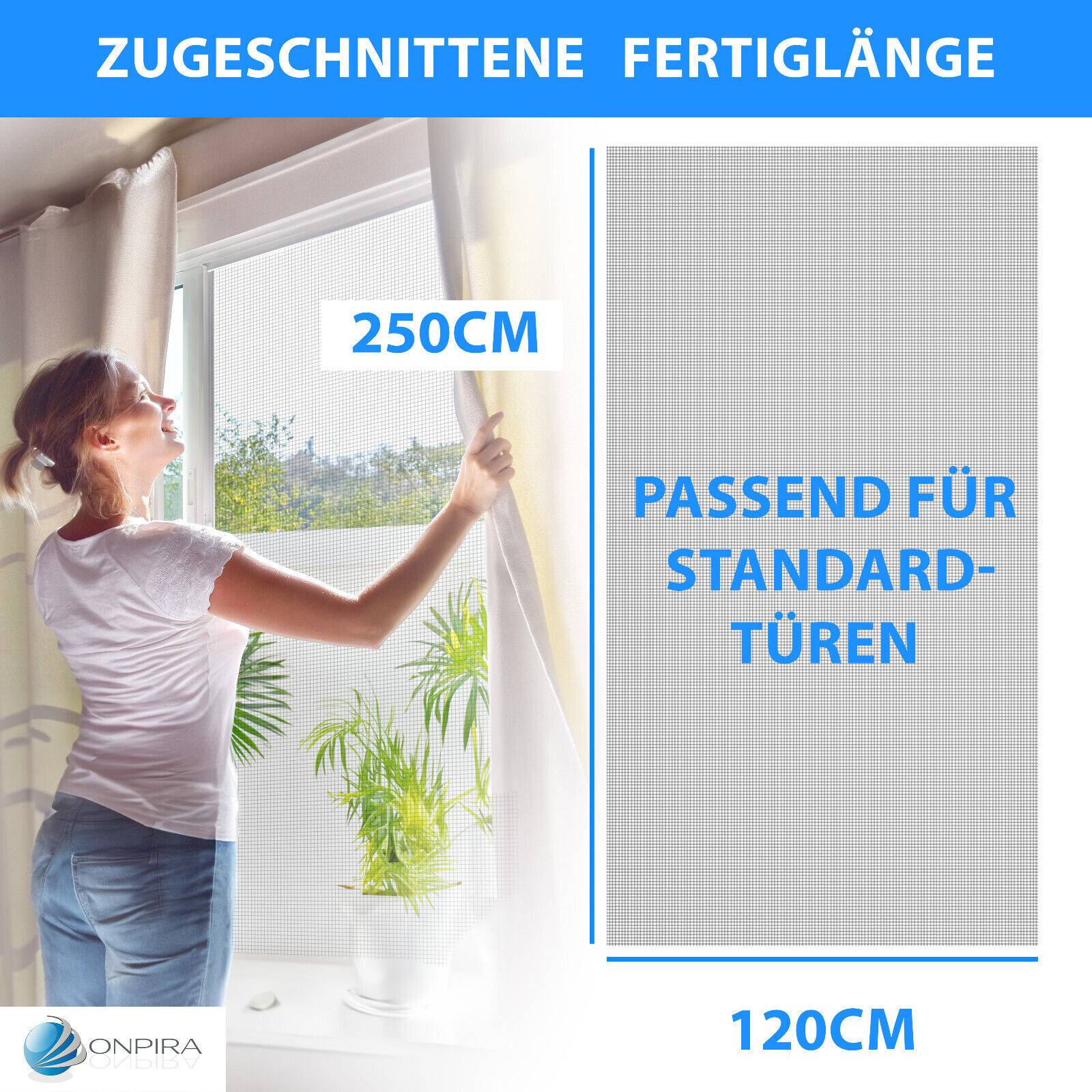 Fliegennetz Fliegengitter Moskitonetz Insektenschutz Mückenschutz Fiberglas 120x250cm / Schwarz