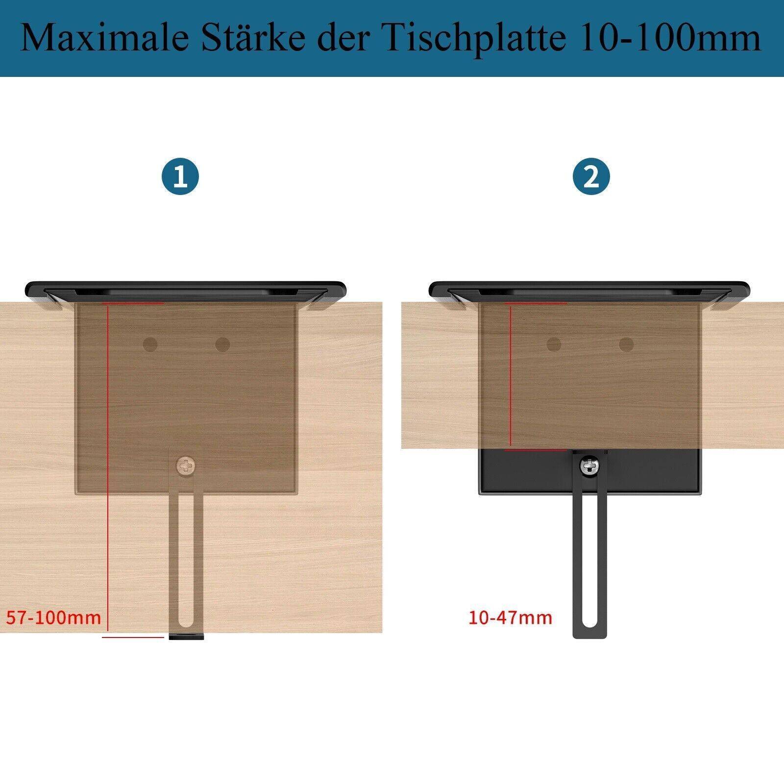 Einbausteckdose Aluminium Tischsteckdose Bodensteckdose Fußboden Steckdose 230V Modell B / 2-Fach + USB / Schwarz