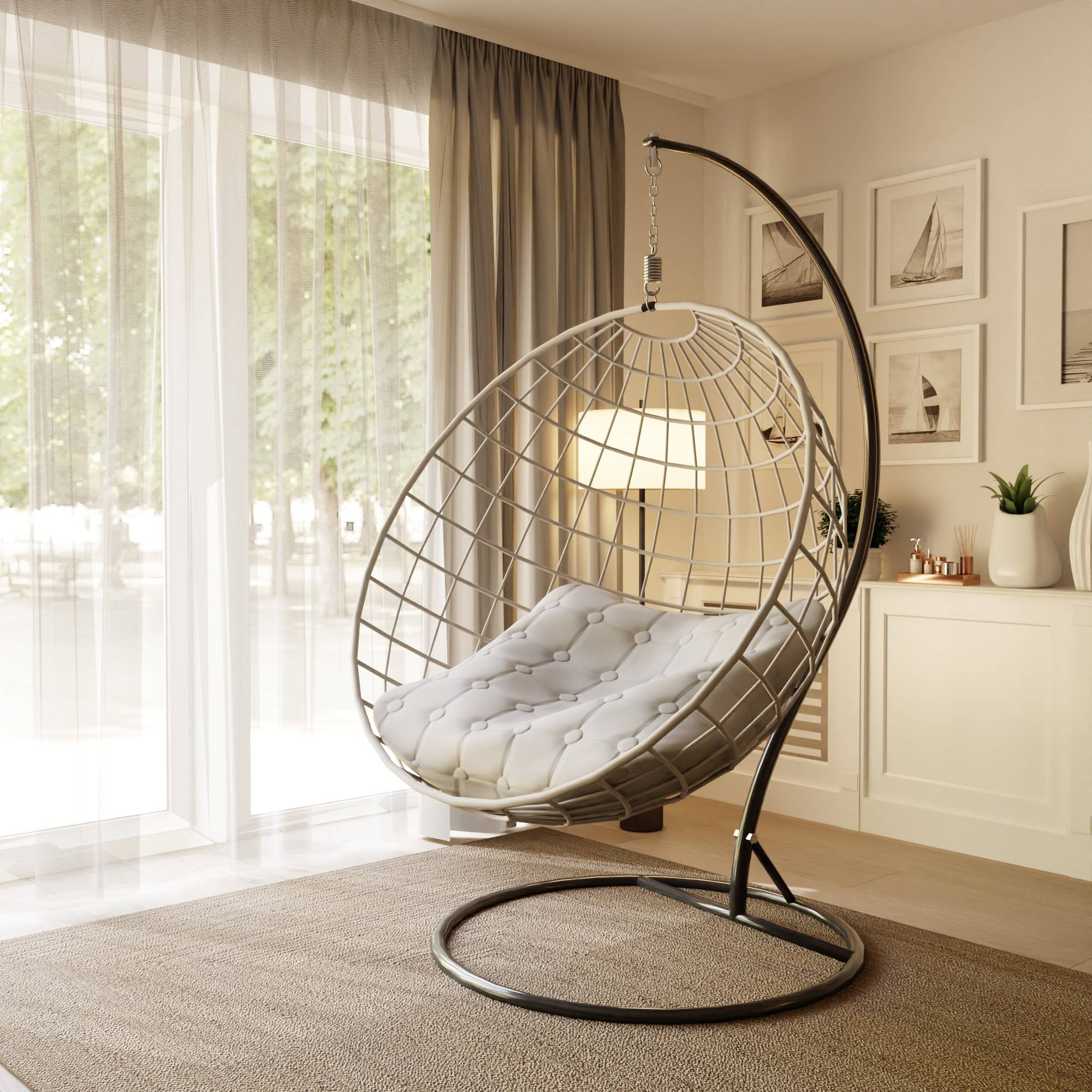 Schwingfeder Hängesessel Feder Hängestuhl Boxsack Hollywoodschaukel Hängematte 180 kg / 135x39mm