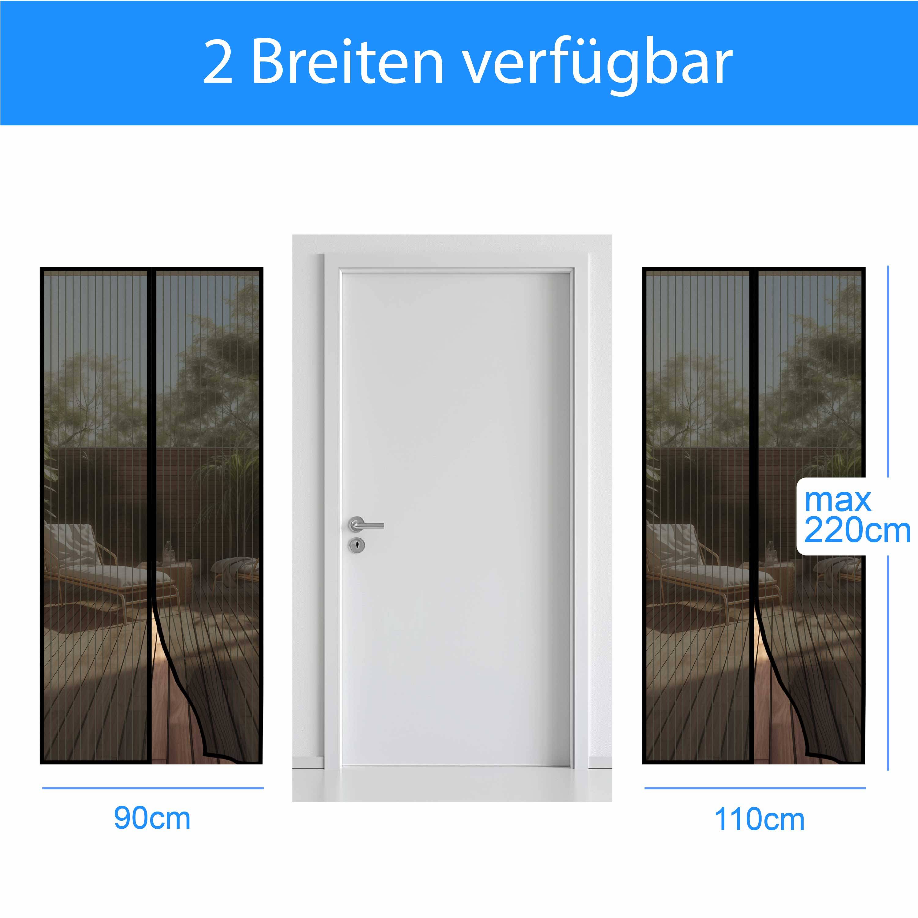Fliegengitter Magnet Tür Insektenschutz Magnetvorhang Moskitonetz ohne bohren 100x210cm