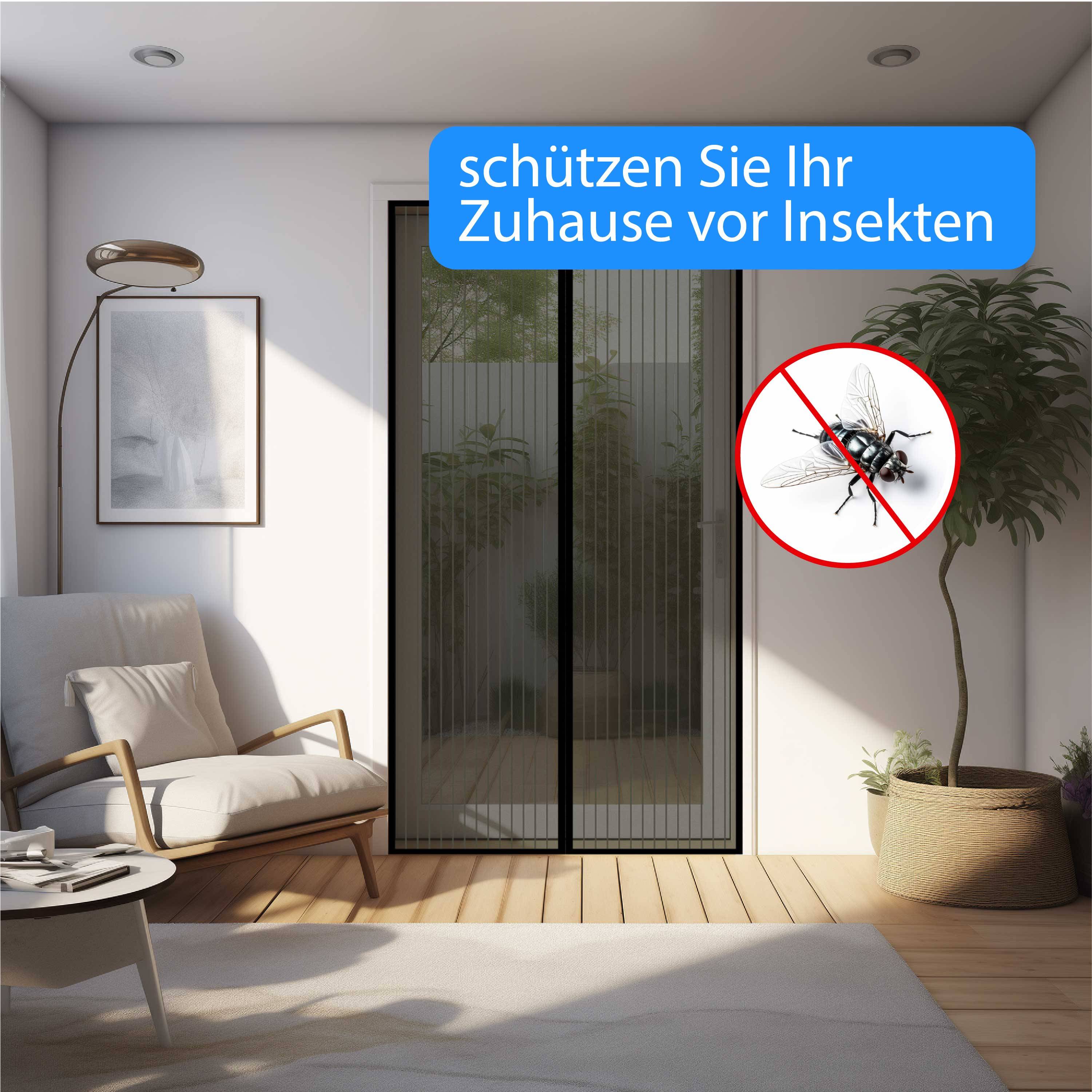 Fliegengitter Magnet Tür Insektenschutz Magnetvorhang Moskitonetz ohne bohren 100x210cm