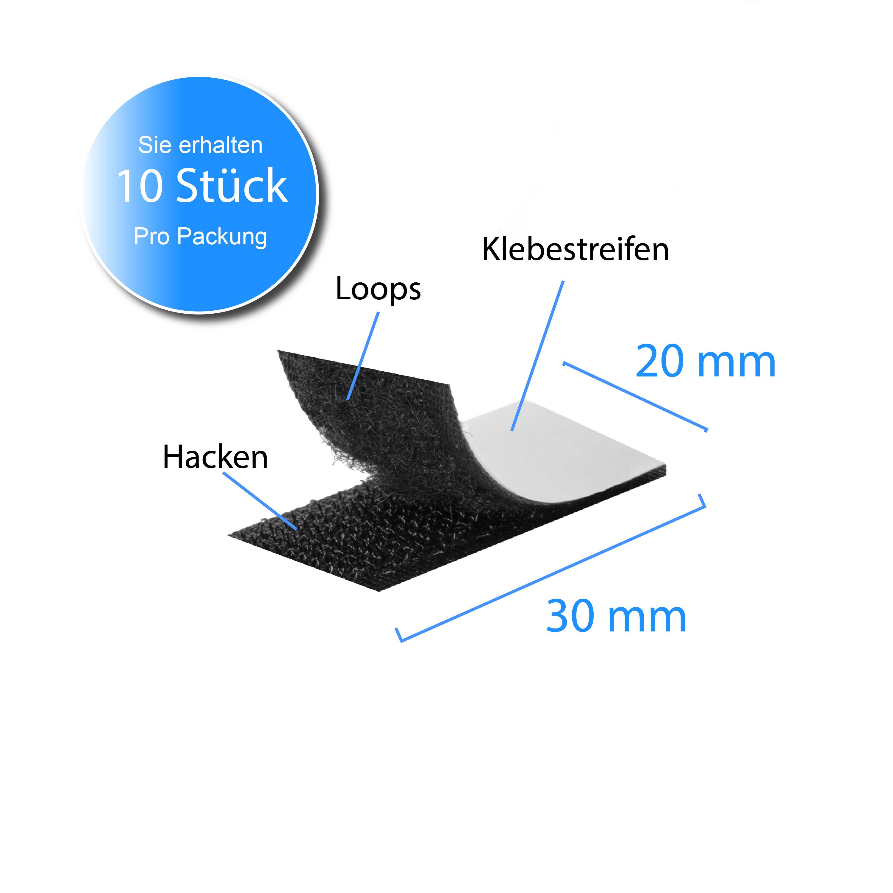 Klettverschluss Klettband selbstklebend Fliegennetz Fliegengitter Moskitonetz 10 Stück 2x6cm