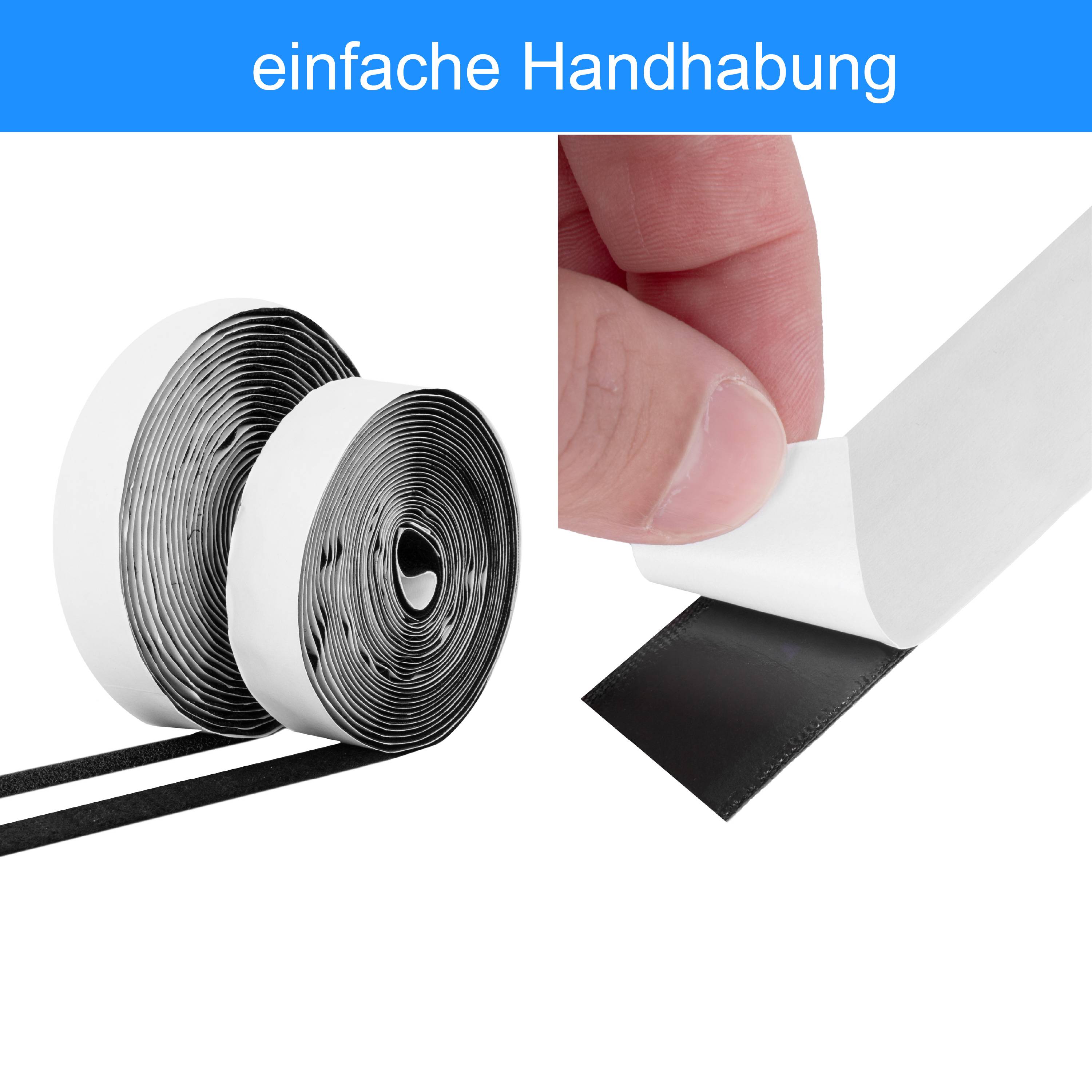 Klettverschluss Klettband selbstklebend Fliegennetz Fliegengitter Moskitonetz 1 Stück 2x500cm