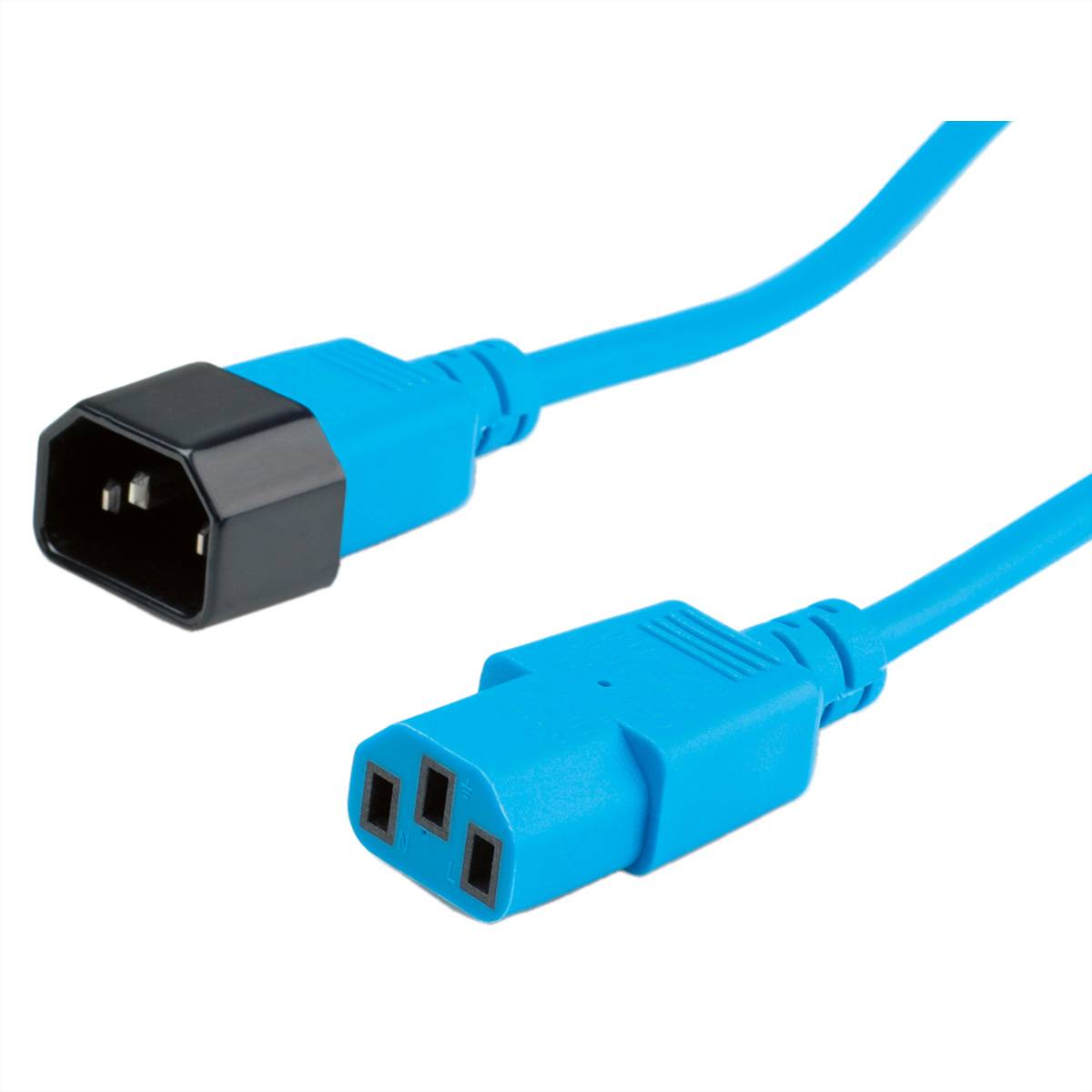 ROLINE Apparate-Verbindungskabel, IEC 320 C14 - C13, blau, 3 m Kabel Stromkabel extern