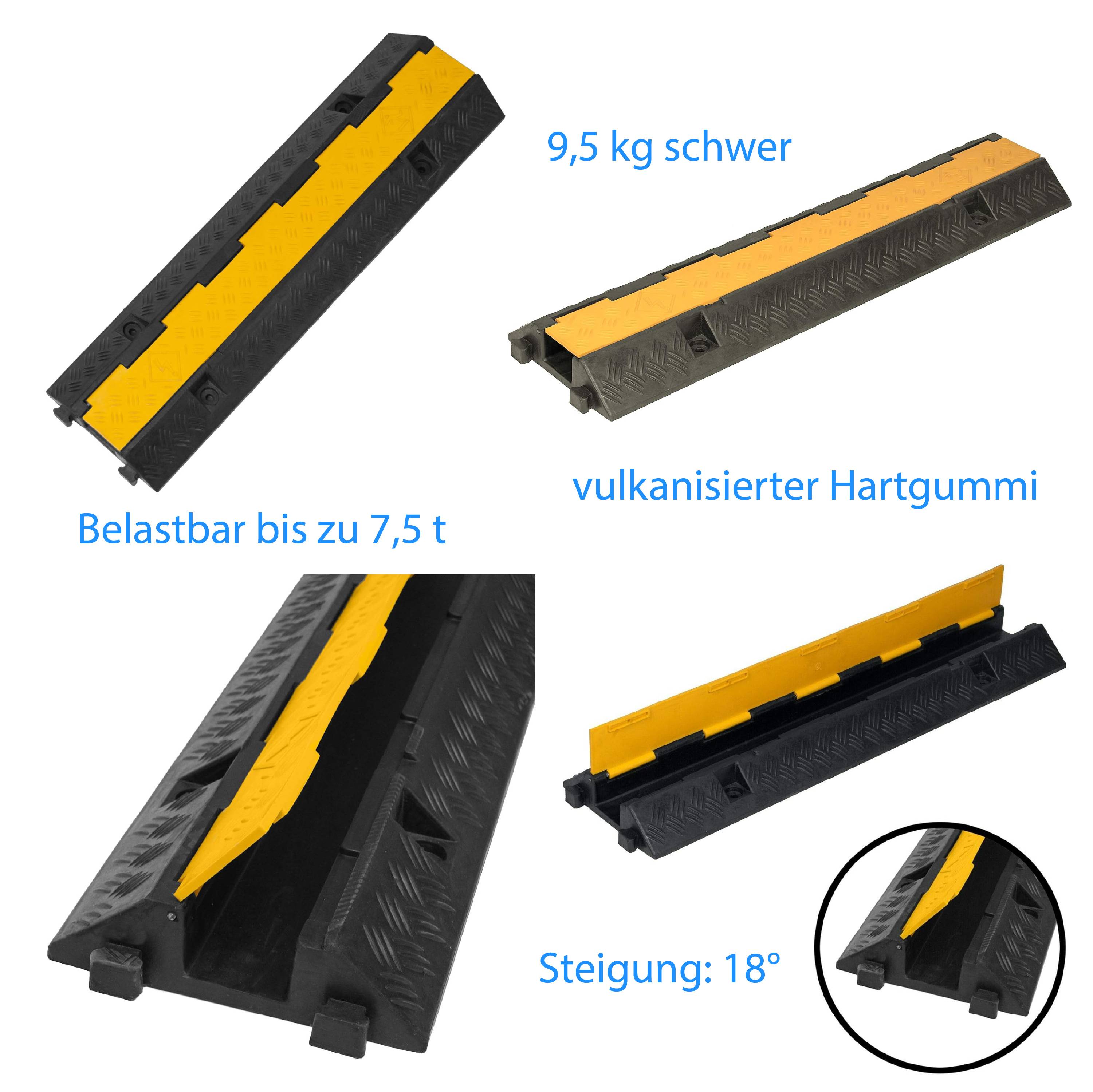 1 Kanal Kabelbrücke Schlauchbrücke Überfahrschutz Kabelschutz Kabel Kanal Brücke