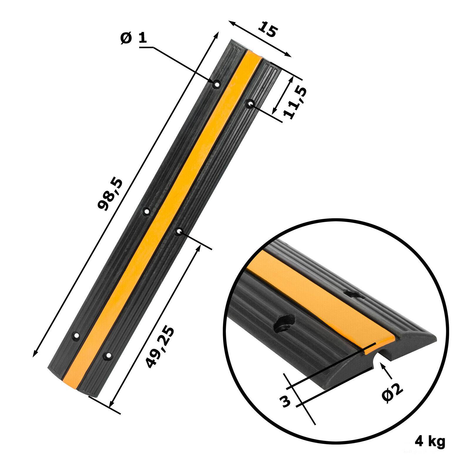 1-Kanal Schlauchbrücke Kabelbrücke LKW/PKW Überfahrschutz Kabel Schutz Brücke