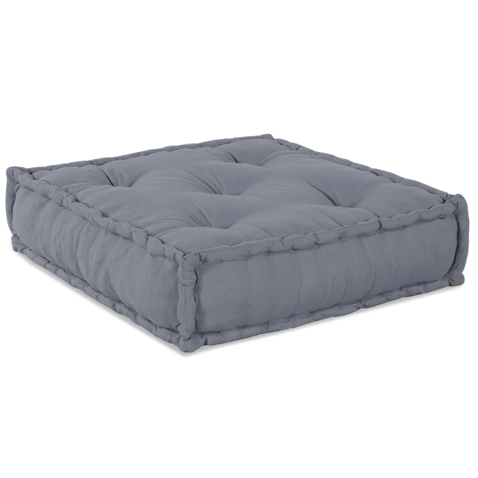 vidaXL Puffsofa 4-Sitzer Modular Umwandelbar Grau Stoff