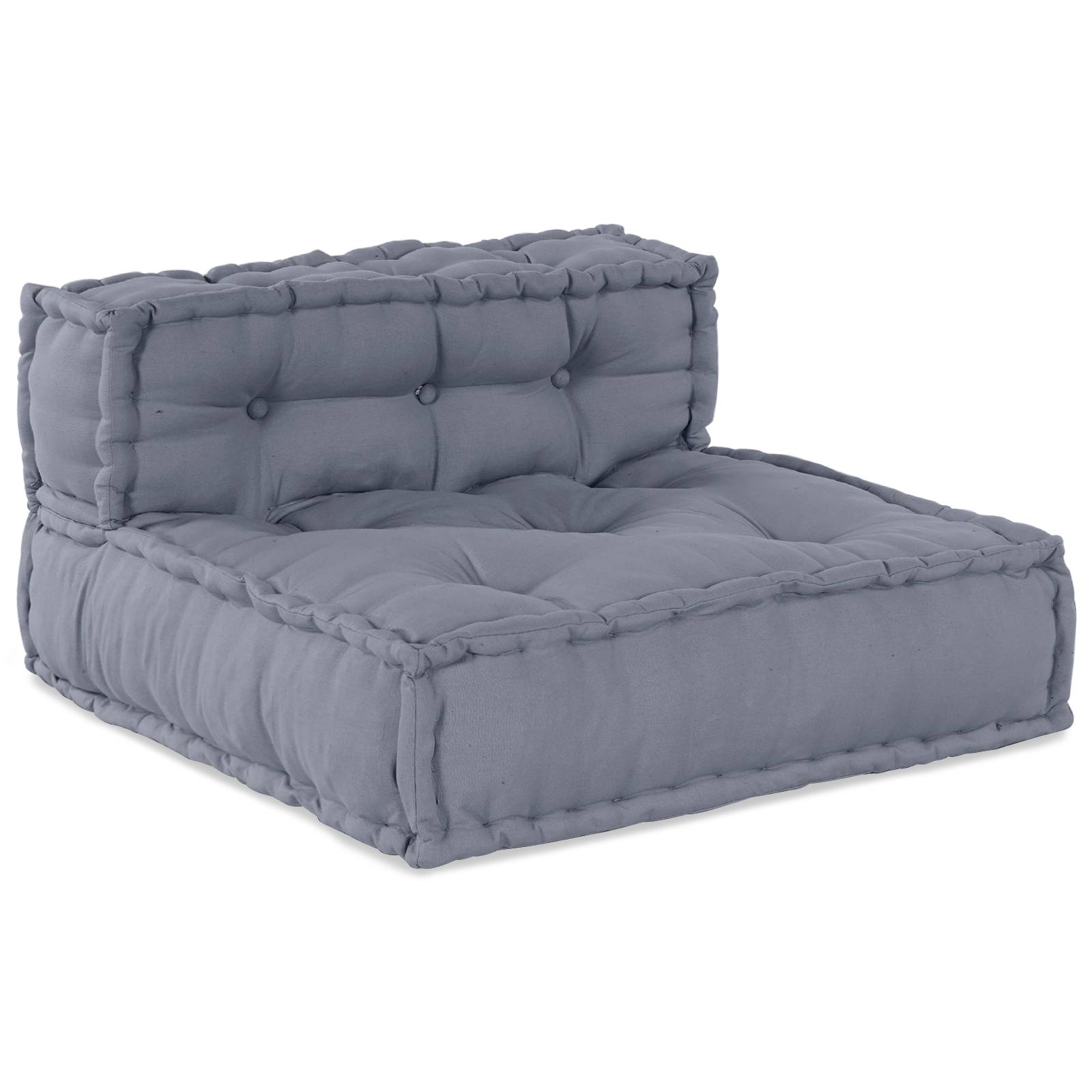 vidaXL Puffsofa 4-Sitzer Modular Umwandelbar Grau Stoff