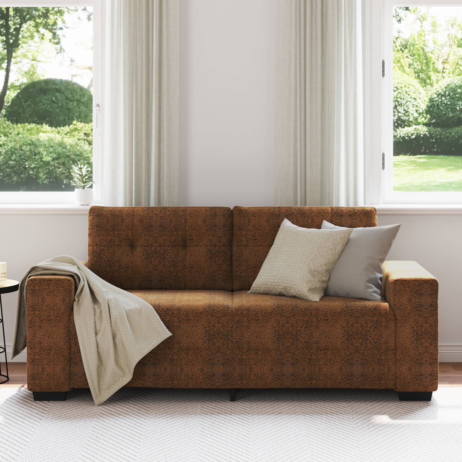vidaXL Sofa 2-Sitzer Braun 140 cm Kunstleder