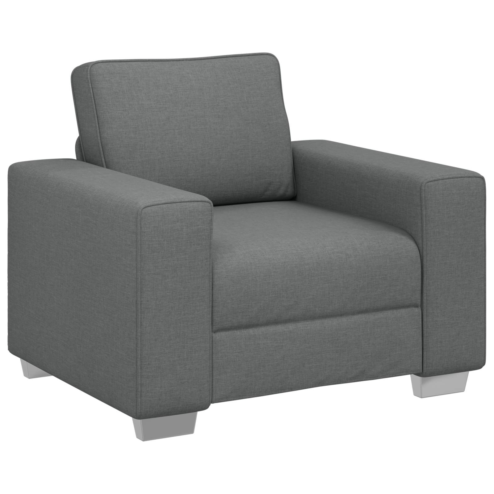 vidaXL 3-tlg. Sofagarnitur mit Kissen Dunkelgrau Stoff