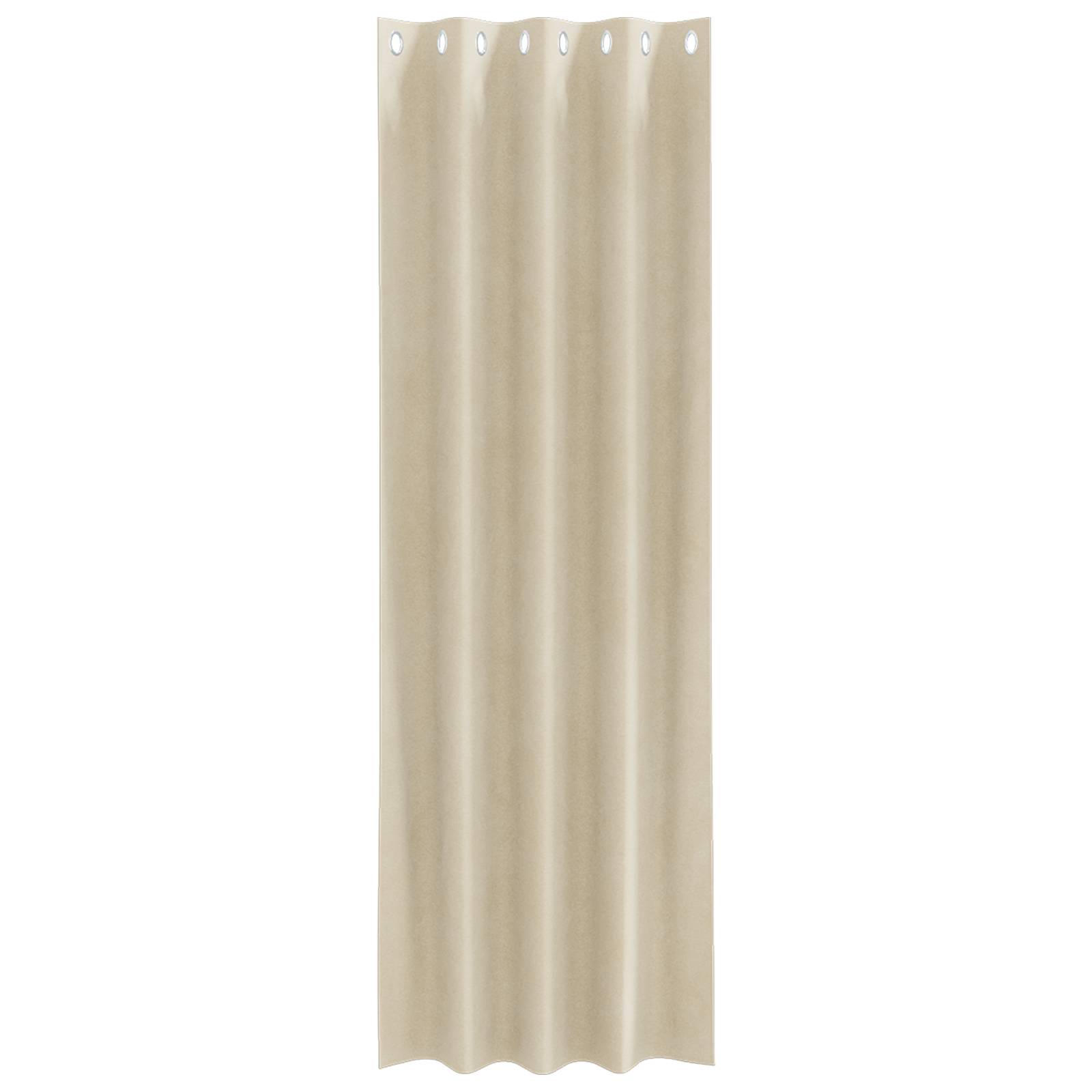 vidaXL Verdunkelungsvorhänge mit Ösen 2 Stk. Creme Samt