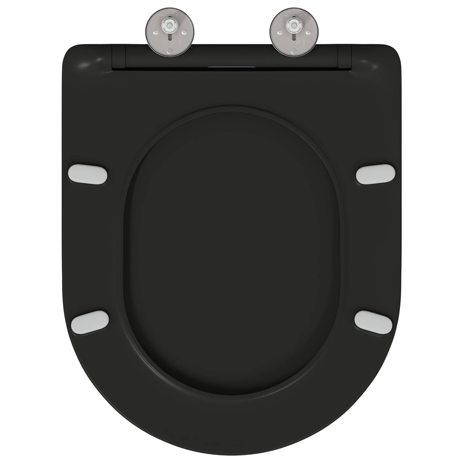 vidaXL Toilettensitz Quick Release Absenkautomatik Duroplast Schwarz