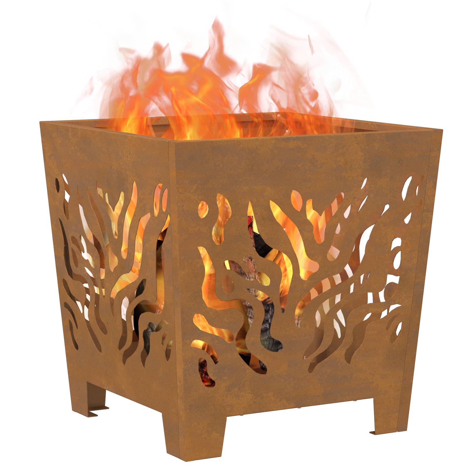 vidaXL Feuerstelle Quadratisch 40x40x40 cm Cortenstahl