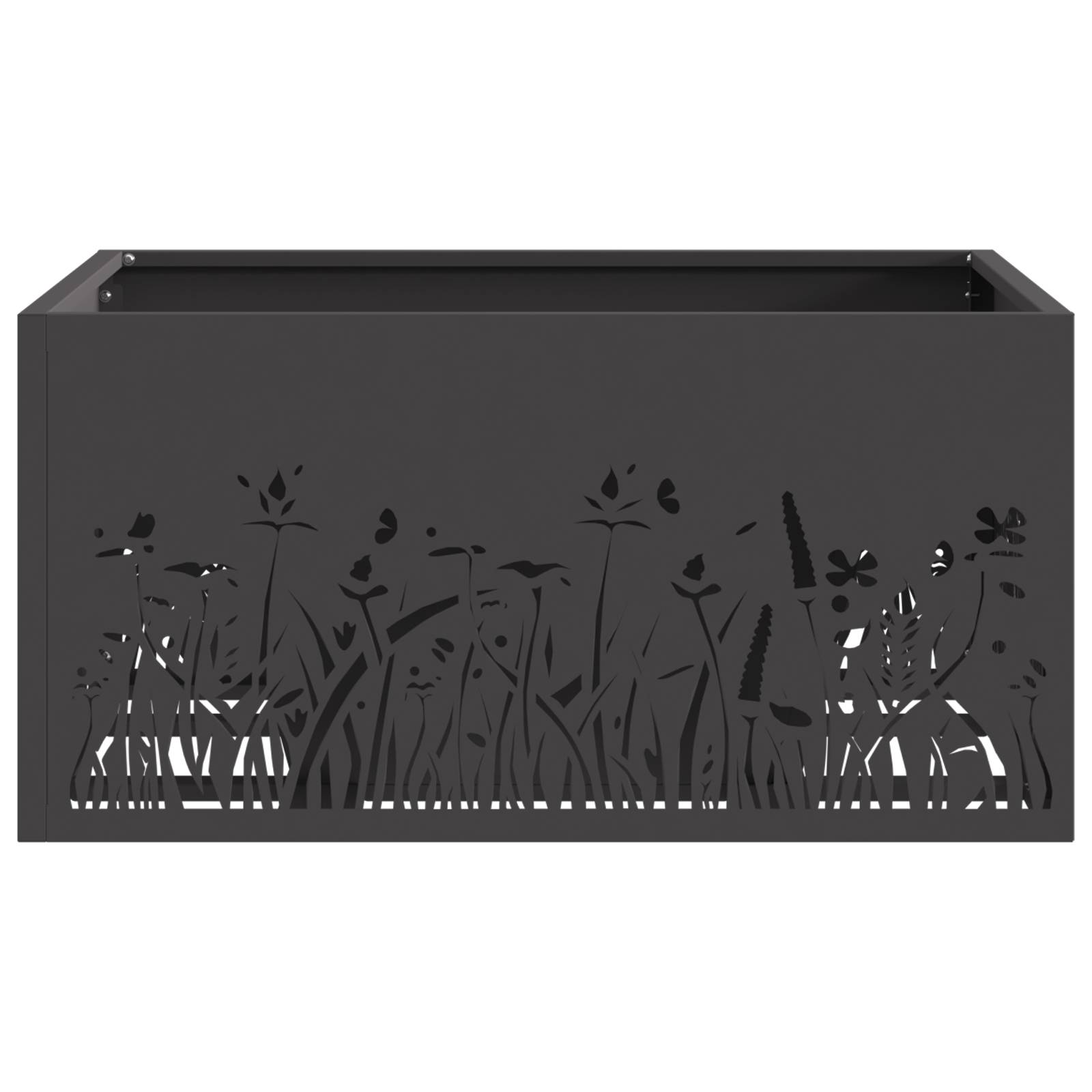 vidaXL Feuerstelle Quadratisch Schwarz 60x60x30 cm Stahl