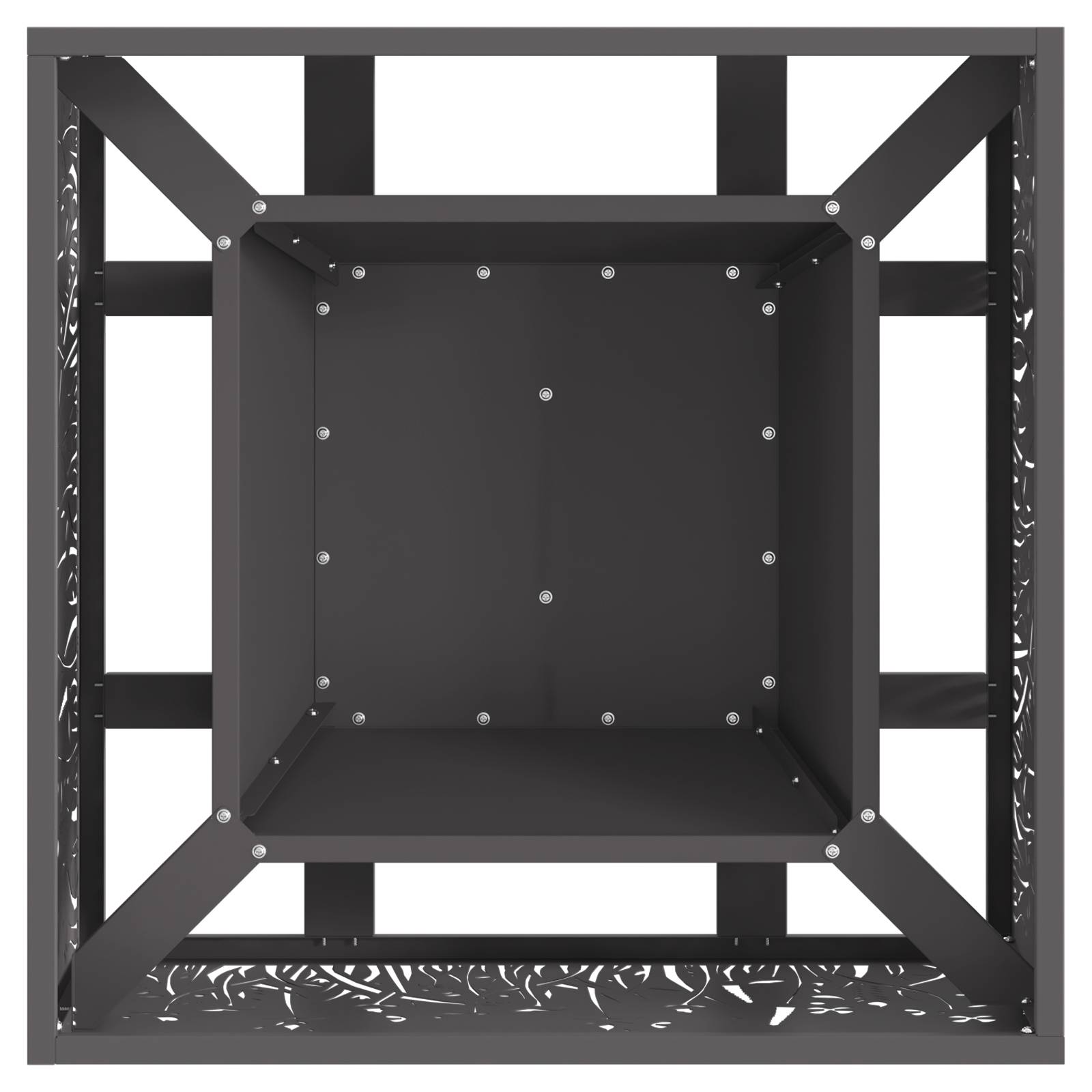 vidaXL Feuerstelle Quadratisch Schwarz 60x60x30 cm Stahl