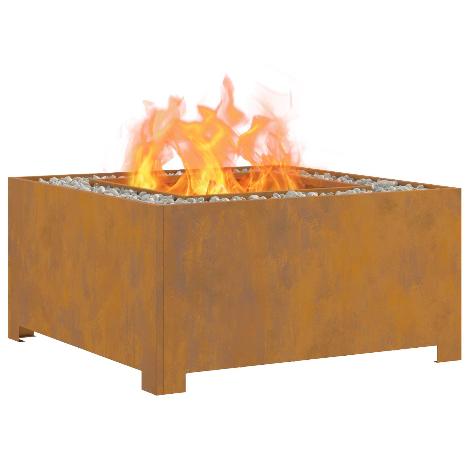 vidaXL Feuerstelle Quadratisch 80x80x40 cm Cortenstahl