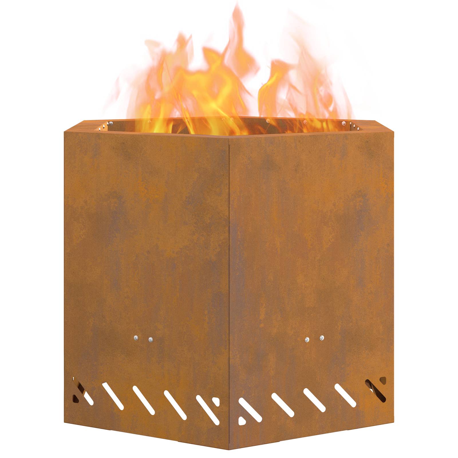 vidaXL Feuerstelle Rauchfrei Sechseckig 58x58x51 cm Cortenstahl