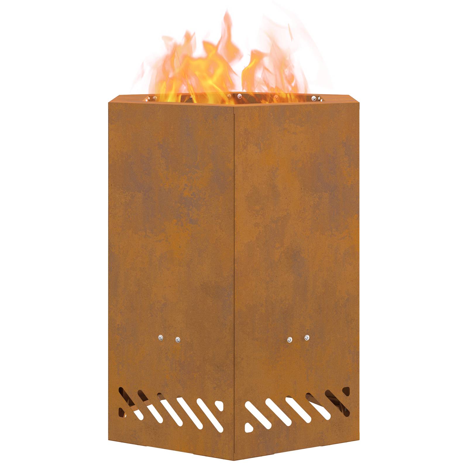 vidaXL Feuerstelle Rauchfrei Sechseckig 38x38x51 cm Cortenstahl