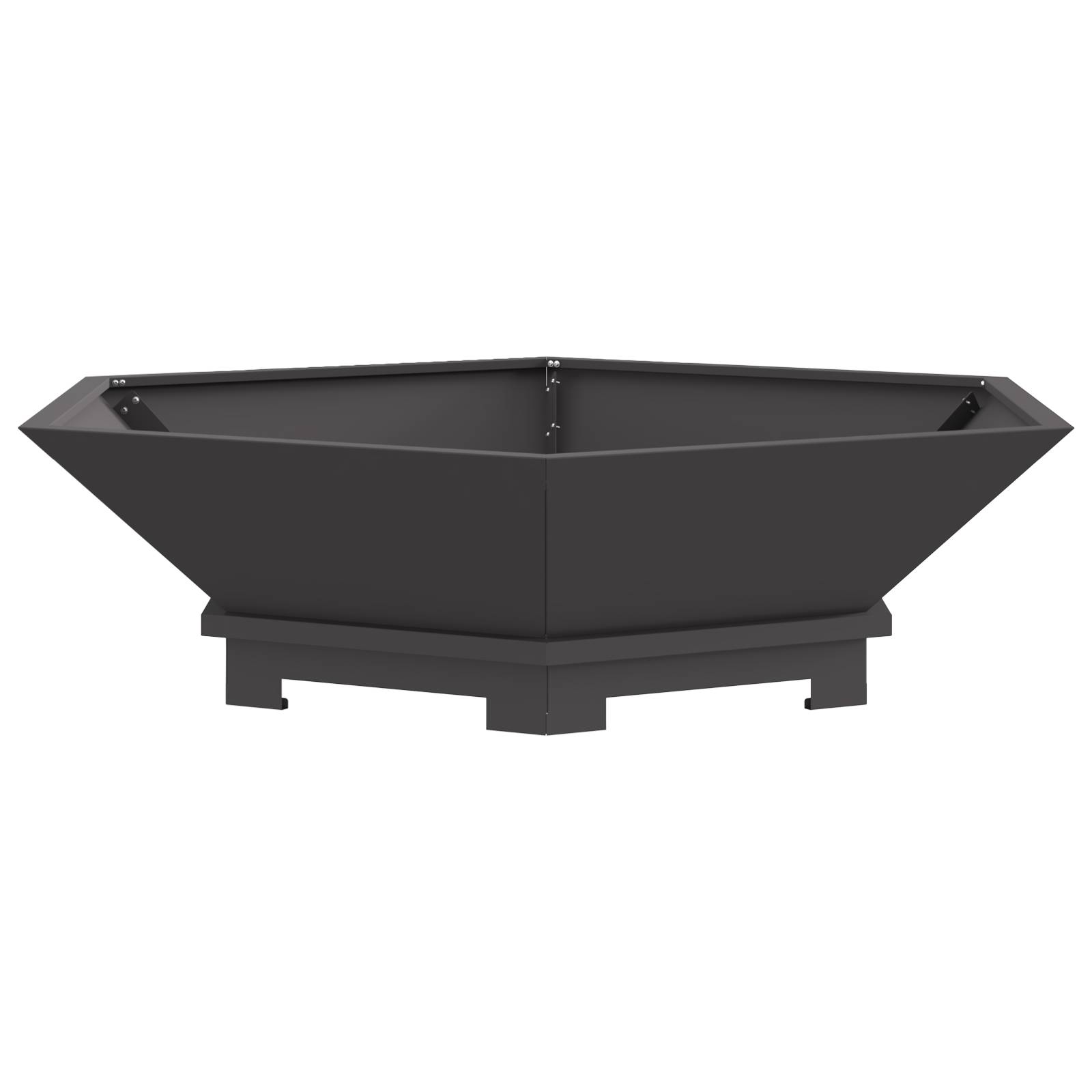 vidaXL Feuerstelle Sechseckig Schwarz 100x100x28 cm Stahl